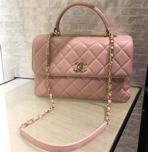 chanel pink handle bag|Chanel bag with top handle.